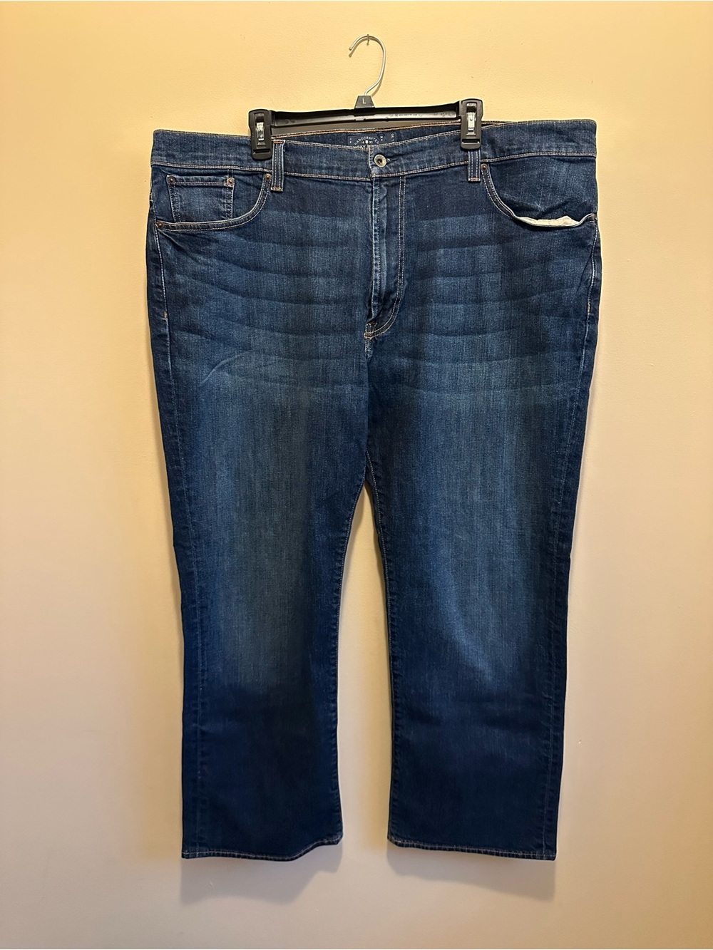 Lucky Brand Men's 181 Relaxed Straight Jeans 48x30 Medium Dark Wash Pockets